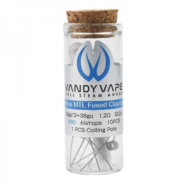 VANDY VAPE - 10x Superfine MTL Ni80 Fused Clapton Coil - P2  1,2 Ohm