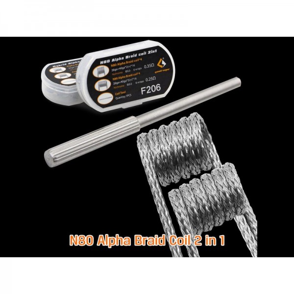 GEEK VAPE - 4 + 4 Pack N80 Alpha Braid Coil F206 2 in 1