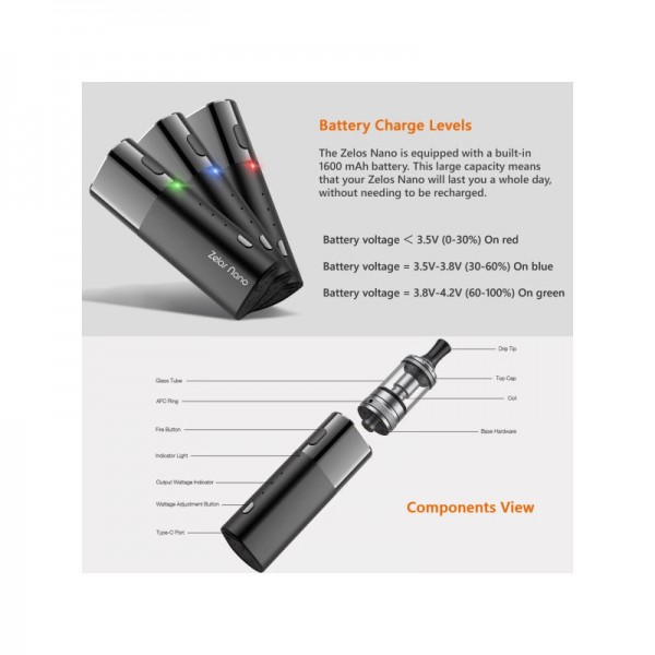 ASPIRE - Zelos Nano Kit 1600mAh + Nautilus Nano 2ml