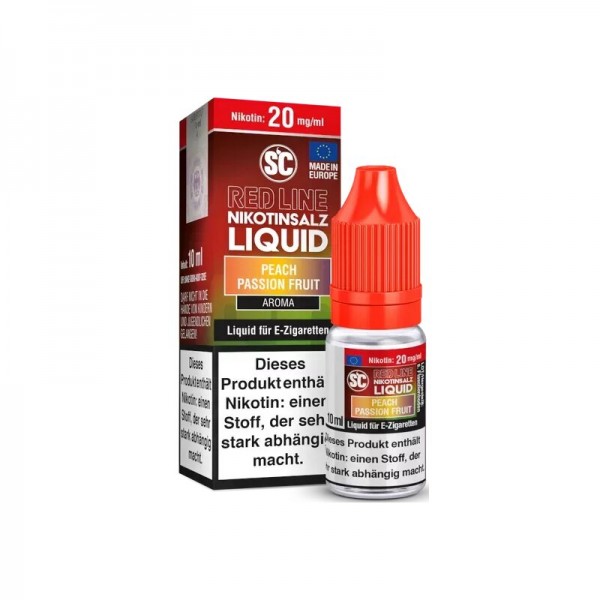 SC -RED LINE - Nikotinsalz Liquid Peach Passionfruit 10m mit Steuerzeichen