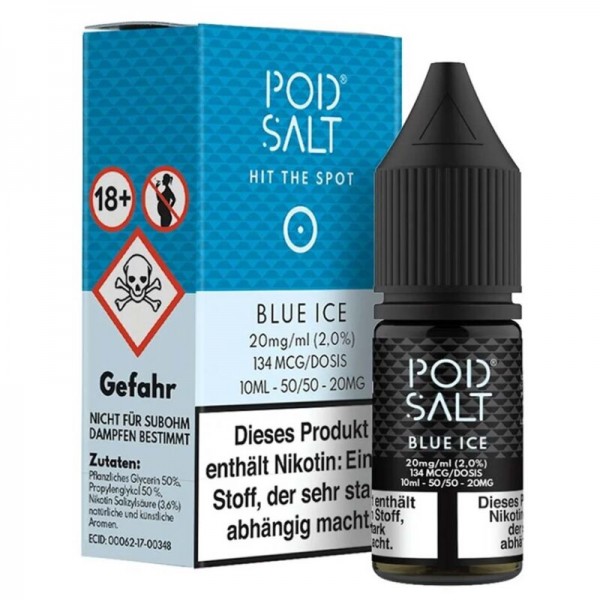 POD SALT Blue Ice Nikotin-Salz 10ml / 11mg / 20mg mit Steuerzeichen