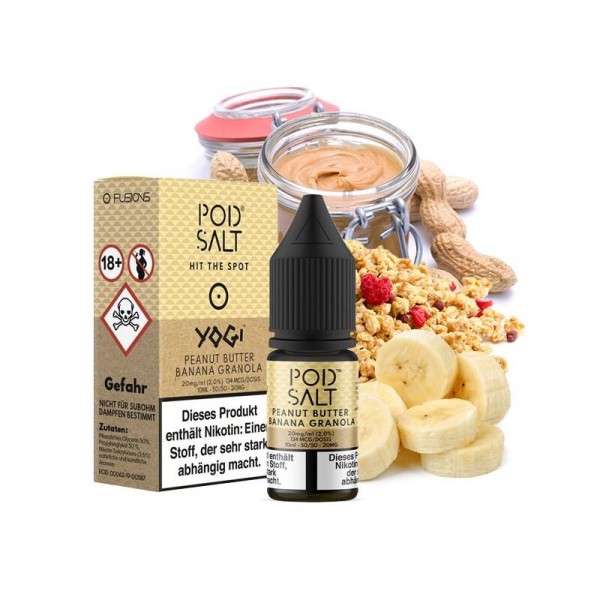 POD SALT - Yogi - Peanut Butter, Banana, Granola Nikotinsalzliquid 10ml mit Steuerzeichen