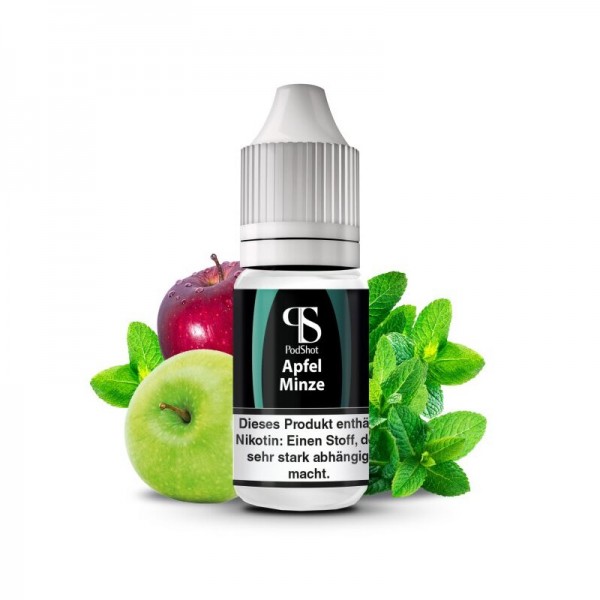 PODSHOT - HYBRIDSALZ 10ml APFEL-MINZE mit Steuerzeichen