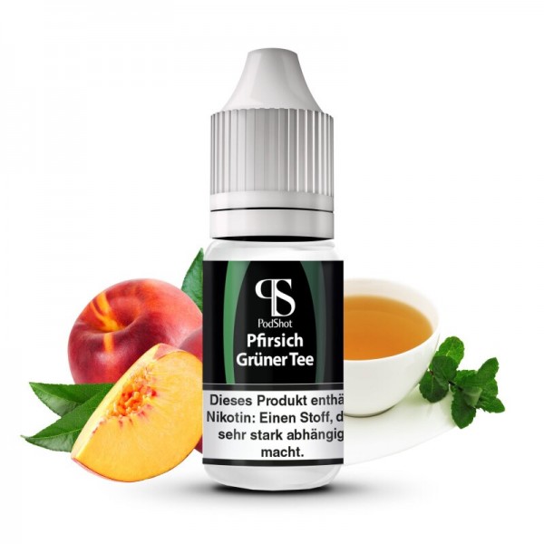 PODSHOT - HBYRIDSAL 10ml PFIRSICH GRÜNER TEE mit Steuerzeichen