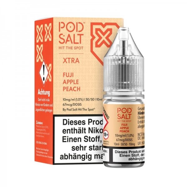 PODSALT - XTRA - Fuji Apple Peach Nikotinsalzliquid 10ml mit Steuerzeichen