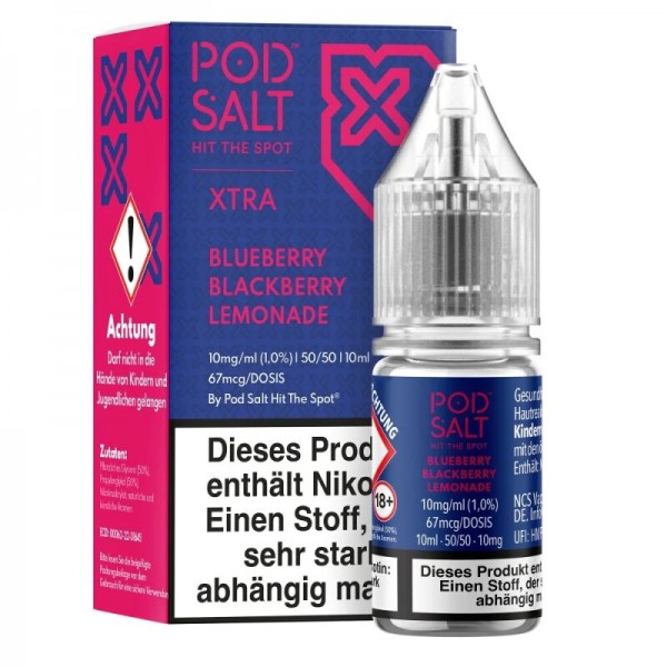 PODSALT - XTRA - Blueberry Blackberry Lemonade Nikotinsalzliquid 10ml mit Steuerzeichen