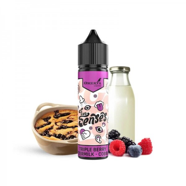 OMERTA LIQUIDS - 5 SENSES - Triple Berry Buttermilk Cobbler 15ml Longfill Aroma mit Steuerzeichen