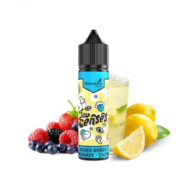 OMERTA LIQUIDS - 5 SENSES - Mixed Berry Lemonade Cactus 15ml Longfill Aroma mit Steuerzeichen