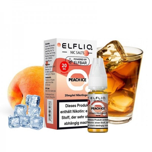 ELFBAR - ELFLIQ - PEACH ICE Nikotinsalzliquid 10ml mit Steuerzeichen