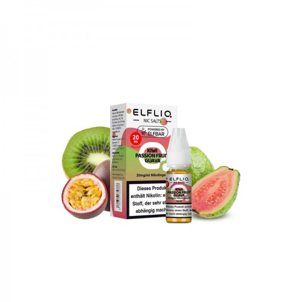 ELFBAR - ELFLIQ - KIWI PASSIONFRUIT GUAVA Nikotinsalzliquid 10ml mit Steuerzeichen