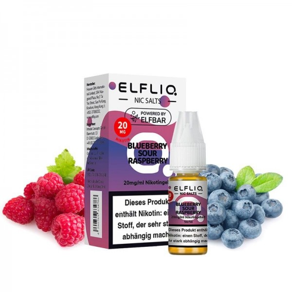 ELFBAR - ELFLIQ - BLUEBERRY SOUR RASPBERRY Nikotinsalzliquid 10ml mit Steuerzeichen